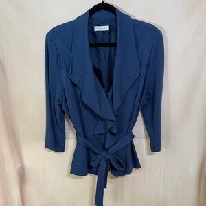 Christopher & Banks Blue Ruffle Jacket